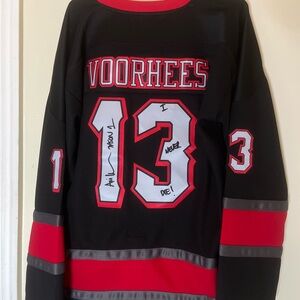 embroidered Jason hockey movie promo jersey